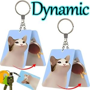 2ชิ้น พวงกุญแจ รูปแมวส่ายปาก การ์ตูนโคมไฟอะคริลิกพวงกุญแจโฆษณาภาพตลกอนิเมะ ปรับแต่งตามต้องการ
