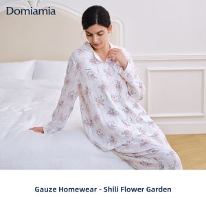 DOMIAMIA | Breathable Bamboo Cotton Spring-Summer Maternity Nursing Pajamas