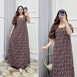 Dress fuji rayon motif bunga kecil // Dress lebaran viral // daster fuji viral // daster fuji rayon super