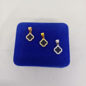 kalung rantai jedar+liontin vancleeff mp/perak asli silver 925 lapis emas/perhiasan fashion wanita terbaru
