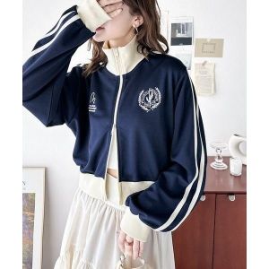 Wonderful Stripe Collar jaket wanita kekinian style korean- Jacket Croope Wanita Casual Kekinian
