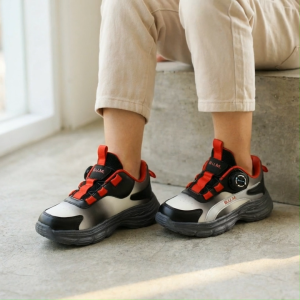 BUM Equipment Kids Shoe CSY623/CSY624 Black x Red/Black x Orange - Kasut Kanak-Kanak Kasual Ringan Selesa Sneakers