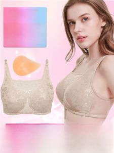 Silicone Prosthetic Breast Bra Cotton Pure Cotton Fake Breast Underwear Post Mastectomy Surgery Comfortable Breathable Bra