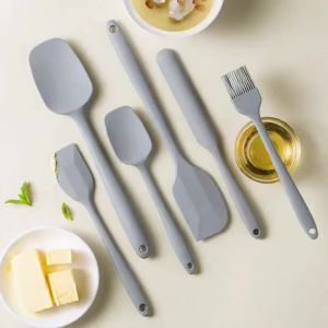 Baking Silicone Scraper 6-piece Set Integrated Cream Scraper Cake Scraper Oil Brush DIY Baking Tool
