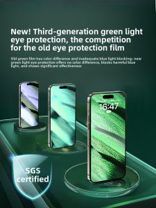 YOULANG | Eye Protection High Definition Tempered Glass Film For Apple iPhone 15 Pro Max 14 Pro Anti Blue Light Privacy Screen Guard