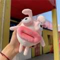 Big Lips Keychain Cute Thick Mouth Animal Cartoon Bunny Rabbit Duck Caterpillar Fat Dolls Kawaii Plush Pendant Stuffed Toys Gift. 