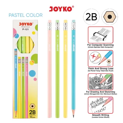 Pensil 2B Joyko P-121 Ada Penghapus 1 Pak isi 12 Pcs