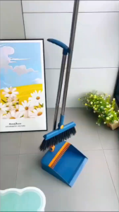 Brush And Shovel Broom And Dustpan Combination Set Vertical Folding Soft Fur Non-viscous Sweeping Broom 2 Pcs /set