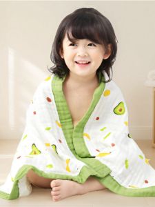Pure Cotton Six-Layer Muslin High Density Baby Bath Towel Large Childrens Wrap Blanket Universal Newborn Bathing Towel