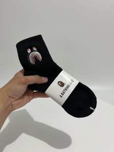 (1 Pair) Embroidered BAPE Socks High & Mid Cut Premium Quality