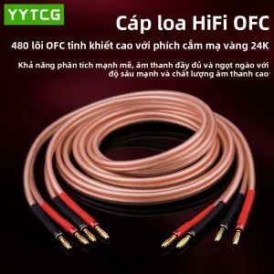 Một Cặp Cáp Loa Âm Thanh HiFi Bằng Đồng Không Chứa Oxy OFC Có Đầu Cắm Chuối Với Đầu Nối Chuối Cho Âm Thanh Kênh Trung Tâm