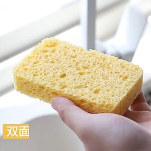ฟองน้ำทำความสะอาดล้างแก้ว ทำจากเยื่อไม้ หนา 1 ซม. เนื้อนุ่มฟองเยอะ ขจัดคราบได้หมดจด ไม่เป็นรอย ดูดซึมน้ำได้ดี
