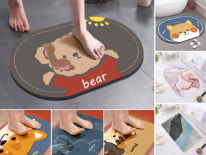 Super Absorbent Diatom Mud Pad Non-Slip Bathroom Mat Carpet Kitchen Floor Mat Kitchen Toilet Bath Pad