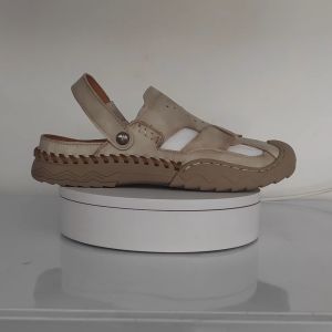 Prikol Fashion 100% Kulit Full Black Sandal Pria Hiking Gunung Sendal Mendaki Lentur Cowok Dewasa Keren Touring 195