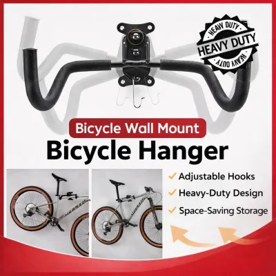 🇸🇬 (Heavy Duty) Bicycle Wall Mount Bicycle Hanger Adjustable Wall Mounted Bicycle Storage Rack for Storage and Space Saving Indoor Garage Wall Mount Hook Road Bike Mountain Bike