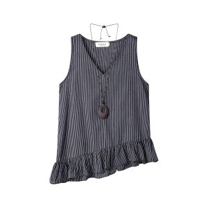 French Korean Style Sweet Spicy White Sleeveless V-Neck Halter Neck Top Summer New Loose Fit Womens Clothing