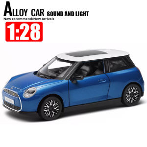 1:28 BMW Mini Cooper Alloy Scale Car Model Diecast Metal Miniature Car Sound＆Light Classic Car Collection Kid Toy Car Vehicle