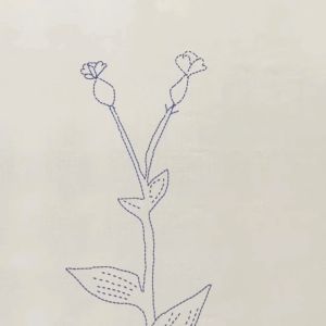 ปลอกหมอนอิง IKEA ขาว ปักลาย ดอกไม้ ขนาด 50x50 ซม.