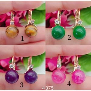 Anting Giok Lapis Emas Awet Anti Luntur Cantik Berkilau Gold