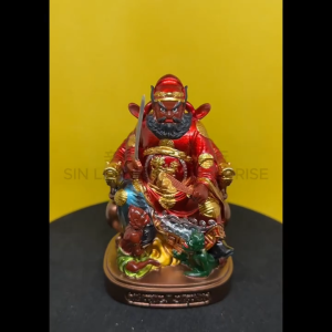 神像 4寸 树脂 Fibre【鍾馗】钟馗 驱魔真君 驱魔帝君 天神系列 坐款 金缕彩粉 金身 4“ Zhong Kui Fibre Statue S4-Z(A)