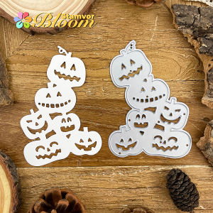 Funny Halloween Pumpkins Pile Border Metal Cutting Dies Scrapbooking Decorative Embossing