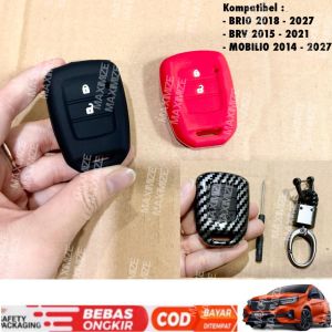 Silikon Kunci Hitam Merah Brio Brv Mobilio 2 Tombol Casing Carbon
