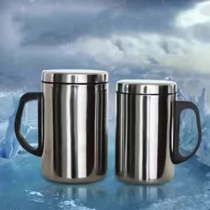 350/500ml Double Wall Anti Scalding Coffee Mug Insulated Portable Stainless Drink Cup Drinking Steel Polishing Beer Tea Juice