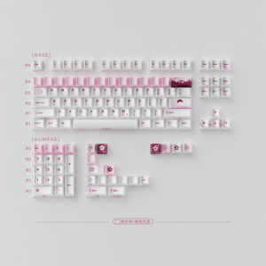 Sakura Spring Keycaps Shimmer Paint PBT Keycaps Cherry Profile Dye-Sub Keycap Custom Pink Key Cap For MX Mechanical Keyboard