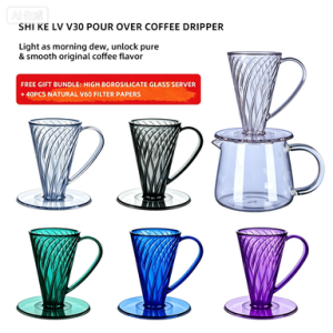 HAVMORE Narrow Cone Compact Low Turbulence Multi-color Reusable Pour Over Coffee Dripper