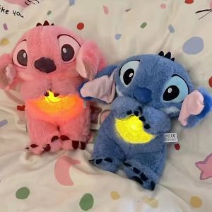 New Stitch Plush Doll Breath Child Peluche Lilo&Stitch Kawaii Soothes Toy Anime Baby Music Light Sleep Toys Model Kid Gift
