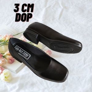 Mandiens - Sepatu Kulit PDH Wanita Pdh Polwan Persit Bayangkari Hitam Dop - Sepatu Pantovel Kerja Heels Wanita Kulit