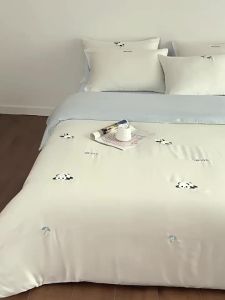 shui yang | Bộ Chăn Ga Panda Thêu Tencel Mát Mẻ