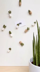 SLYCELAB Cactus Magnet 3D Printed Cute Mini Fridge Magnets Office Notes Organizer