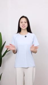 Black round Neck Loose Fit Yoga Top Breathable Versatile Short-Sleeve Casual Running Versatile Flattering Top