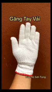 J Găng tay bảo hộ lao động găng tay làm vườn chất liệu vải sợi polyester màu trắng (12 đôi) GA625