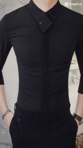 áo sơ mi áo sơ mi phong cách hàn quốc thiết kế phom ôm cùng xẻ ống tay cực chất độc lạ màu sắc truyền thống cực sang trọng và tinh tế - N17