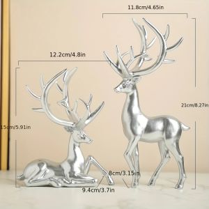 Modern Accessible Luxury Elk Ornaments Set Home Living Room Tv Cabinet Wine Cabinet Decoration Desktop Porch Ornaments Christmas Decoration Holiday Decoration