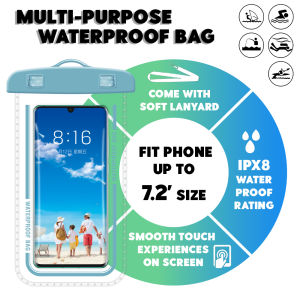 Universal Mobile Smart Phone Waterproof Bag Outdoor Transparent Clear Diving Swim Water Resist Cover