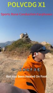 Polvcdg-X1 IPX6 Thể thao chống mồ hôi Tai nghe dẫn xương Chạy / Thể dục / Yoga / Xe đạp Thể thao Tai nghe màu Bluetooth 5.4 với Microphone