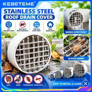 Kebeteme thép không gỉ ống thoát nước bảo vệ chống rat rắn lưới lọc cống Bìa động vật gặm nhấm côn trùng chặn cho nhà bếp phòng tắm ngoài trời