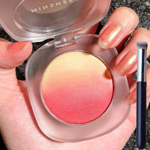 Dual-Tone Gradient Blush Highlighting Palette Natural Nude Matte Illuminating Subtle Shimmer Peach Sun-Kissed Affordable Womens Makeup