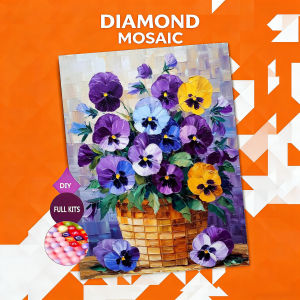 AZQSD Diamond Painting Novelties 2026 Orchid Flower Art Mosaic Floral Rhinestones Home Decor Items Full Kits