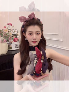 Elegant Butterfly Knot Hairband Womens High Top Stripe Color Block 3D Hairband Stylish Hair Accessory Fashionable Headwear