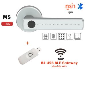 RAYKUBE M5 Tuya BLE ลายนิ้วมือประตูล็อคดิจิตอลล็อคอิเล็กทรอนิกส์ด้วยรหัสผ่าน/คีย์/IC Card/ smartlife/ Tuya APP ปลดล็อค
