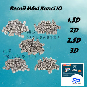 50pcs Recoil Helicoil Buat Baut 10 M6x1 Material Per Stainles