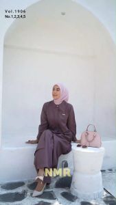 NMR Setelan Kulot Tunik Linen Plain Vol 1906-2
