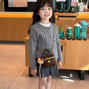 Túi Vuông Nhỏ Cầm Tay Họa Tiết Da Báo Thời Trang Cho Bé Gái Túi Đeo Chéo Vai Du Lịch Phụ Kiện Túi Da PU Mềm