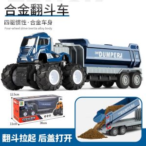 Large Alloy Engineering Vehicle Toy Dumper Truck Boys Bulldozer Mixer Oil Tanker Car Childrens Toy Small Car