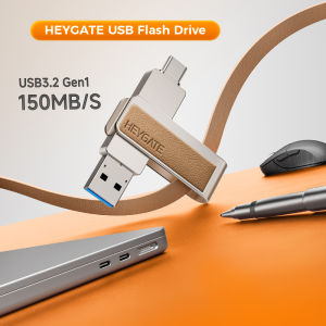 HEYGATE 2-in-1 USB 3.2 32GB-256GB Flash Drive 150MB/s High Speed OTG Pendrive Type-C Dual Interface U Disk for Phone/PC/Laptop