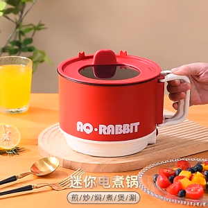 SG [READY STOCK] Mini Electric Cooker 1.5L Folding Handle Double layer Steamer Multi Non Sticky Portable Hot Pot Soup Pot Frying Noodles Bowl 双层小电锅
